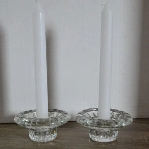 Vtg  Glass Candlestick holders